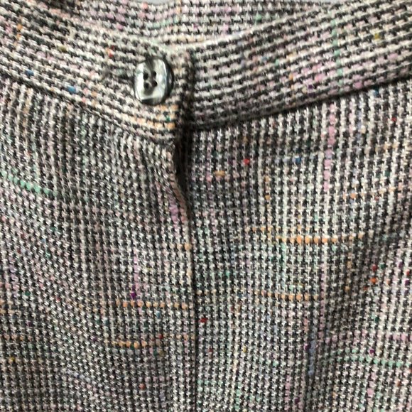 Vintage Grey/Black Tweed Jacket/Skirt Suit with pastel color flecks - Picture 7 of 11
